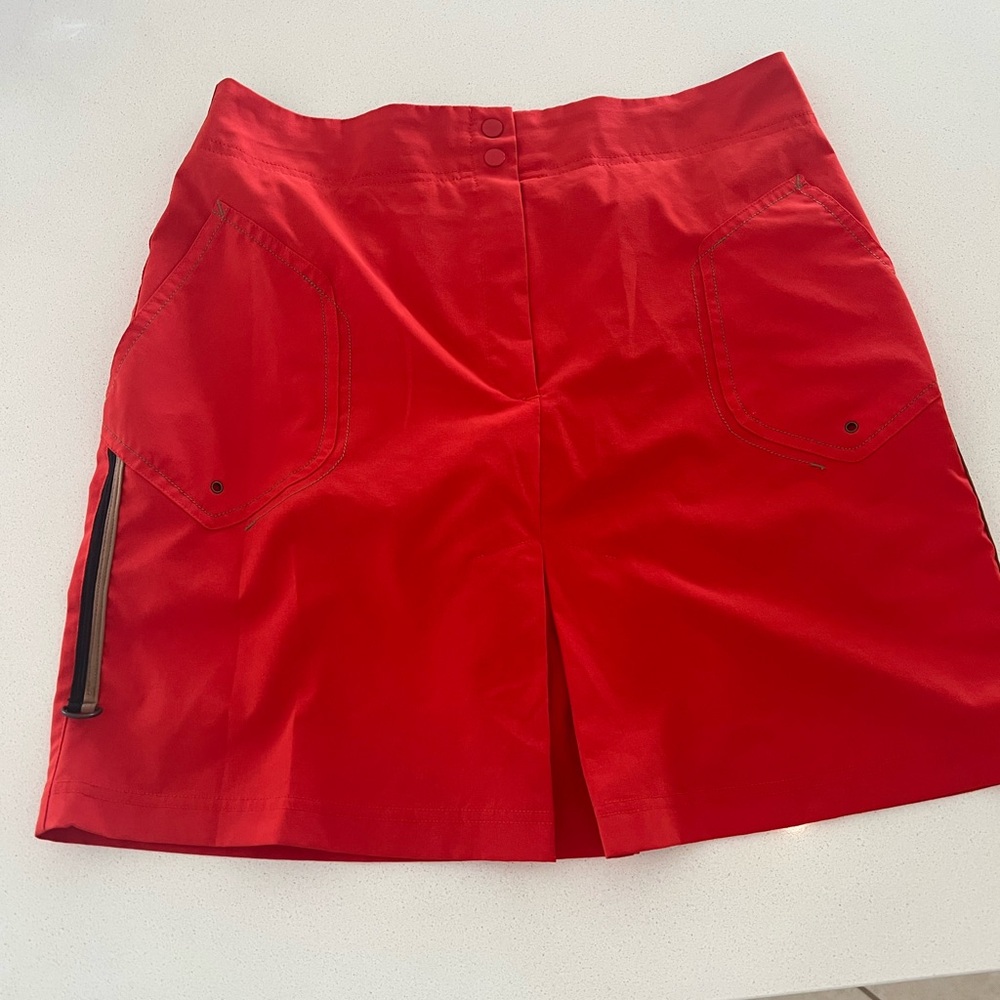 Tail | orange golf skirt leopard lining black short
